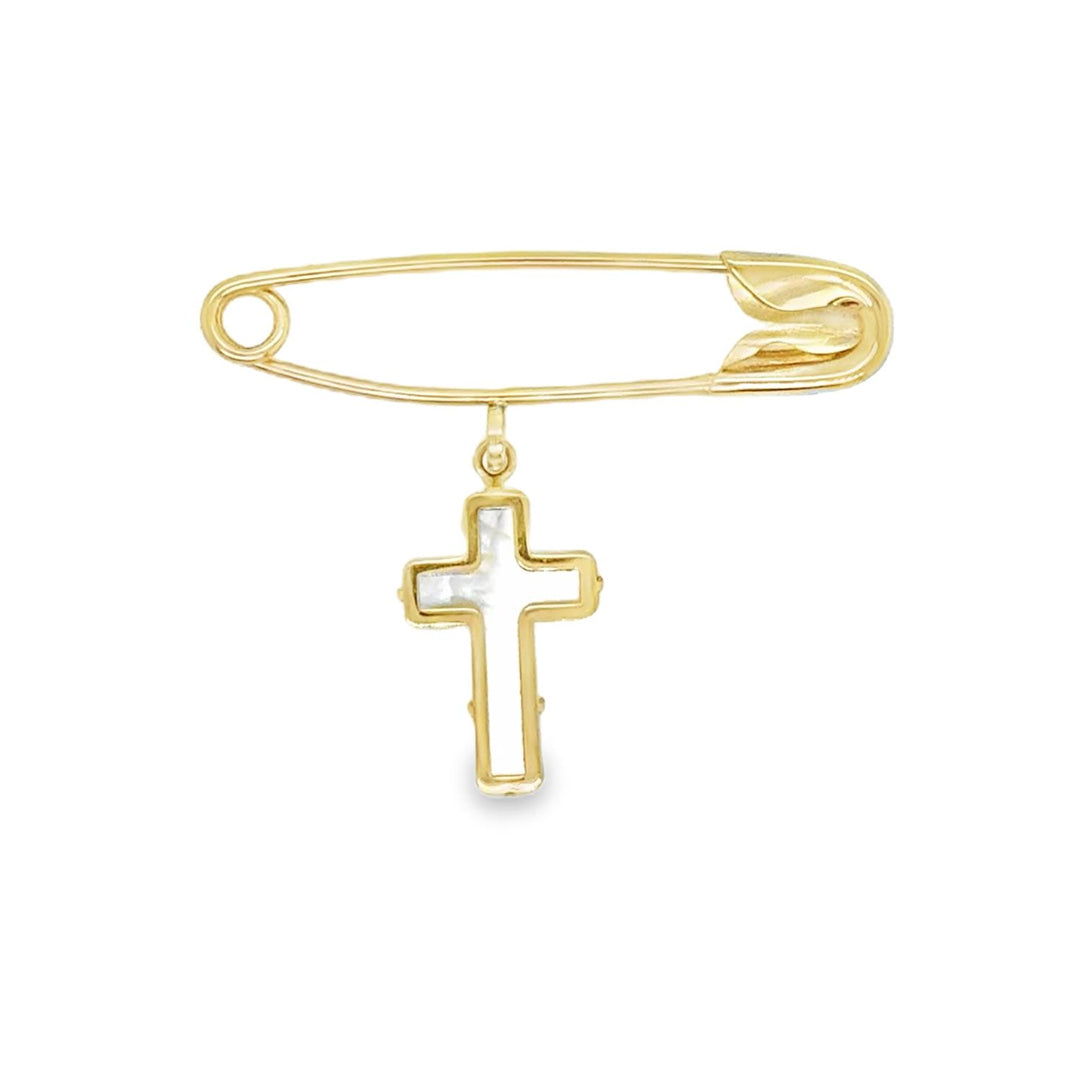 Baby Pin with Mother of Pearl Cross