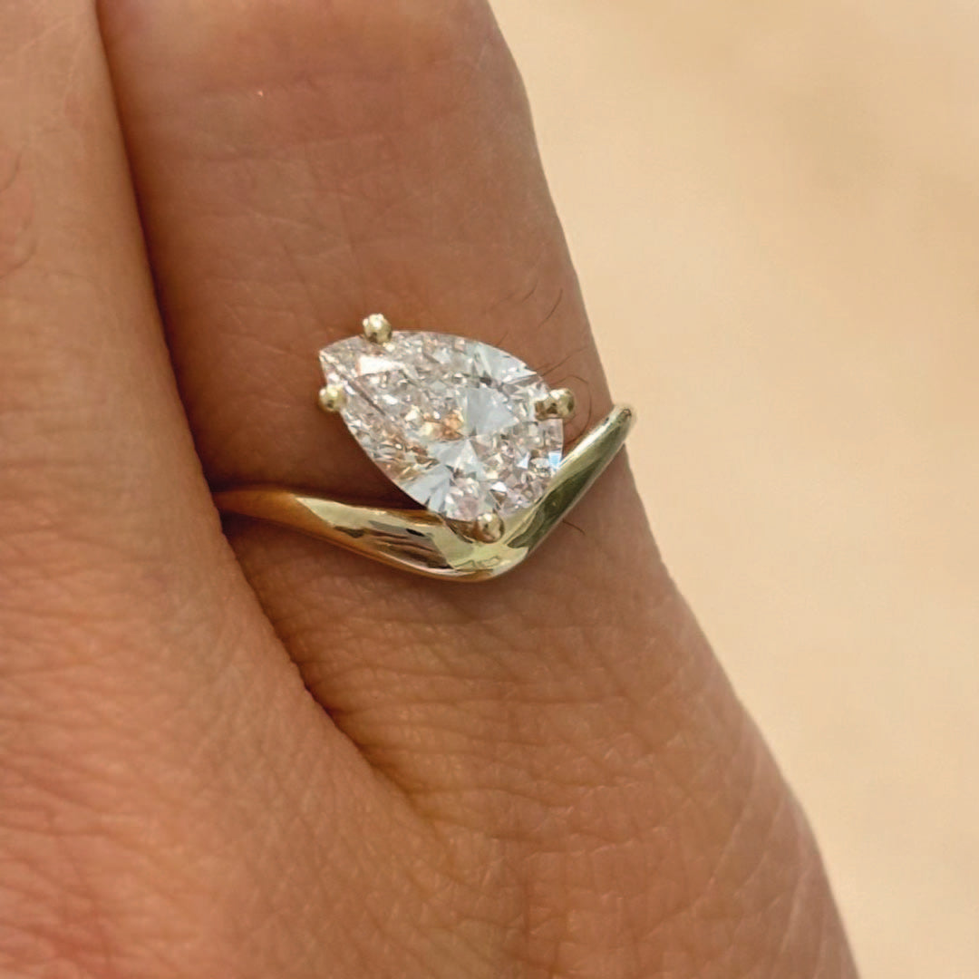 Lab Diamond Pear Shape Pinky Ring 1.0 ct.