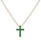 Paige Emerald Cross Necklace