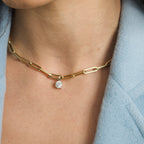 Virginia Paperclip 1 ct Diamond Gold Necklace