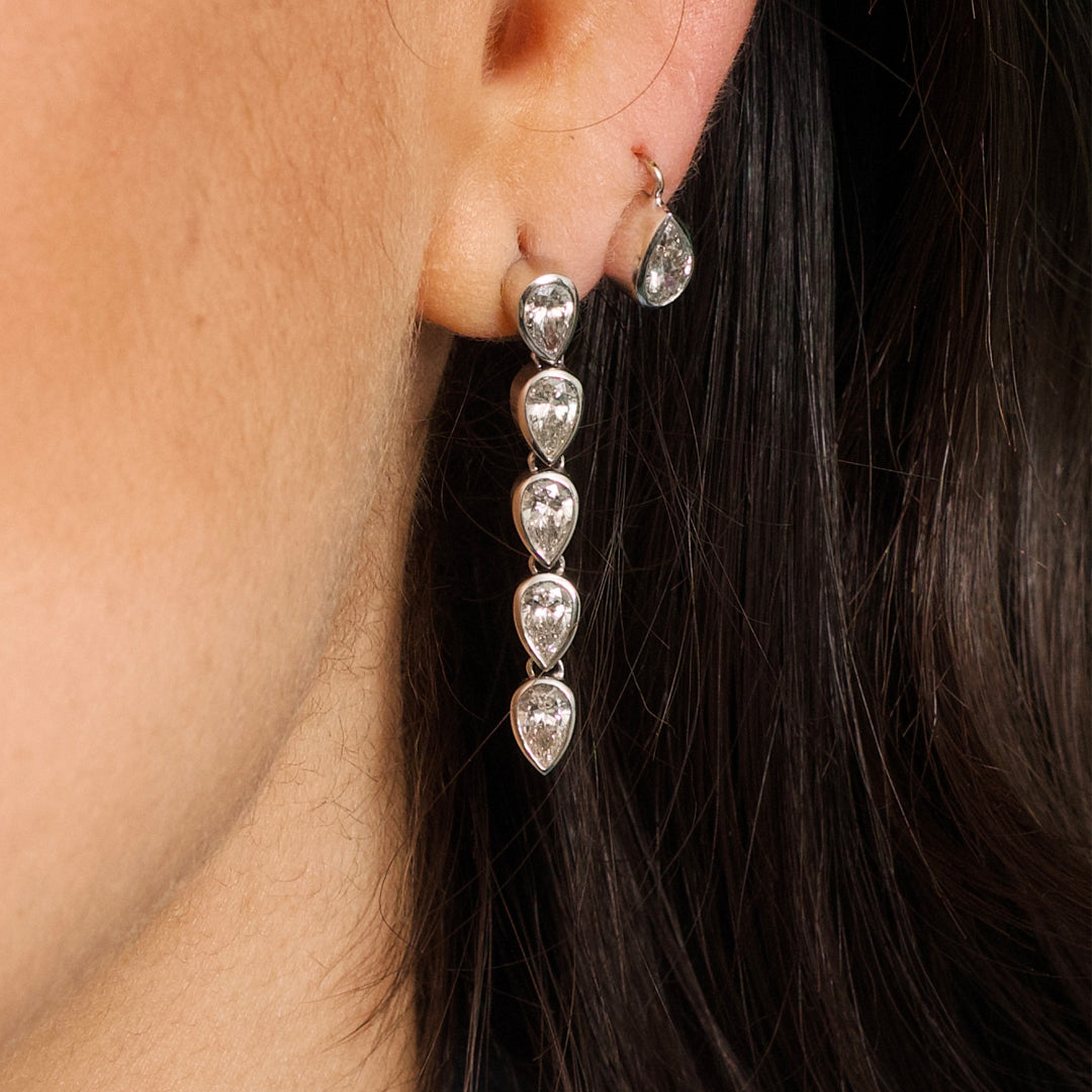 Malena 4 ct Convertible Lab Pear Drop Earrings