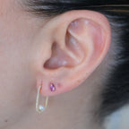 Thania Pear Pink Sapphire Piercings (Two Earrings)