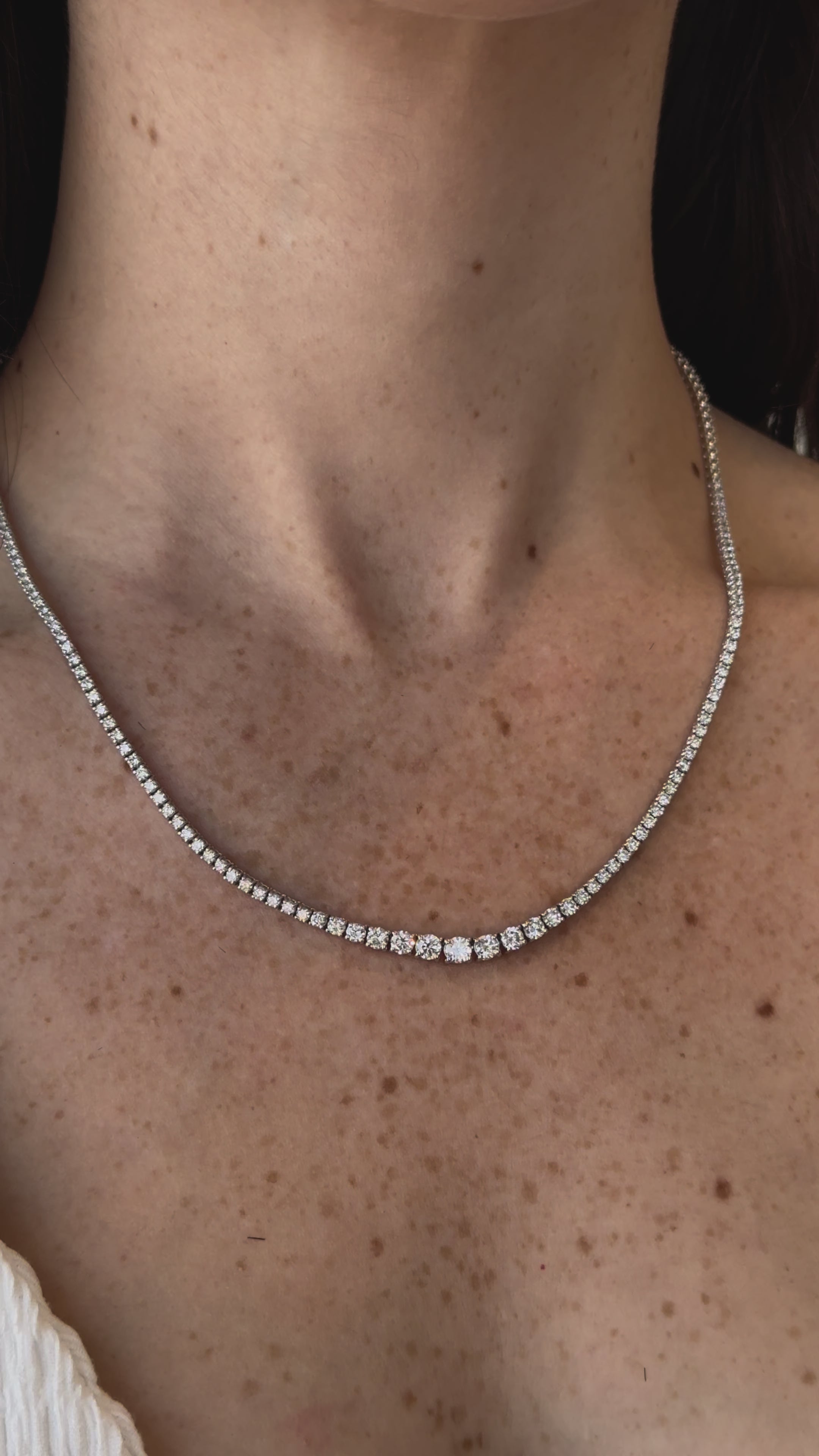 Elia Half Diamond Riviera Tennis Necklace 4 ct