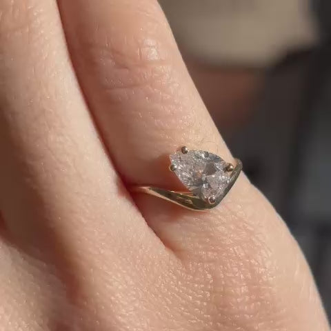 Lab Diamond Pear Shape Pinky Ring 1.0 ct.