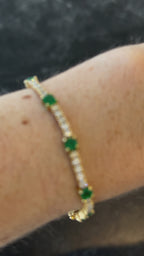 Eiza Emerald Diamond Tennis Bracelet 5.60 ct.