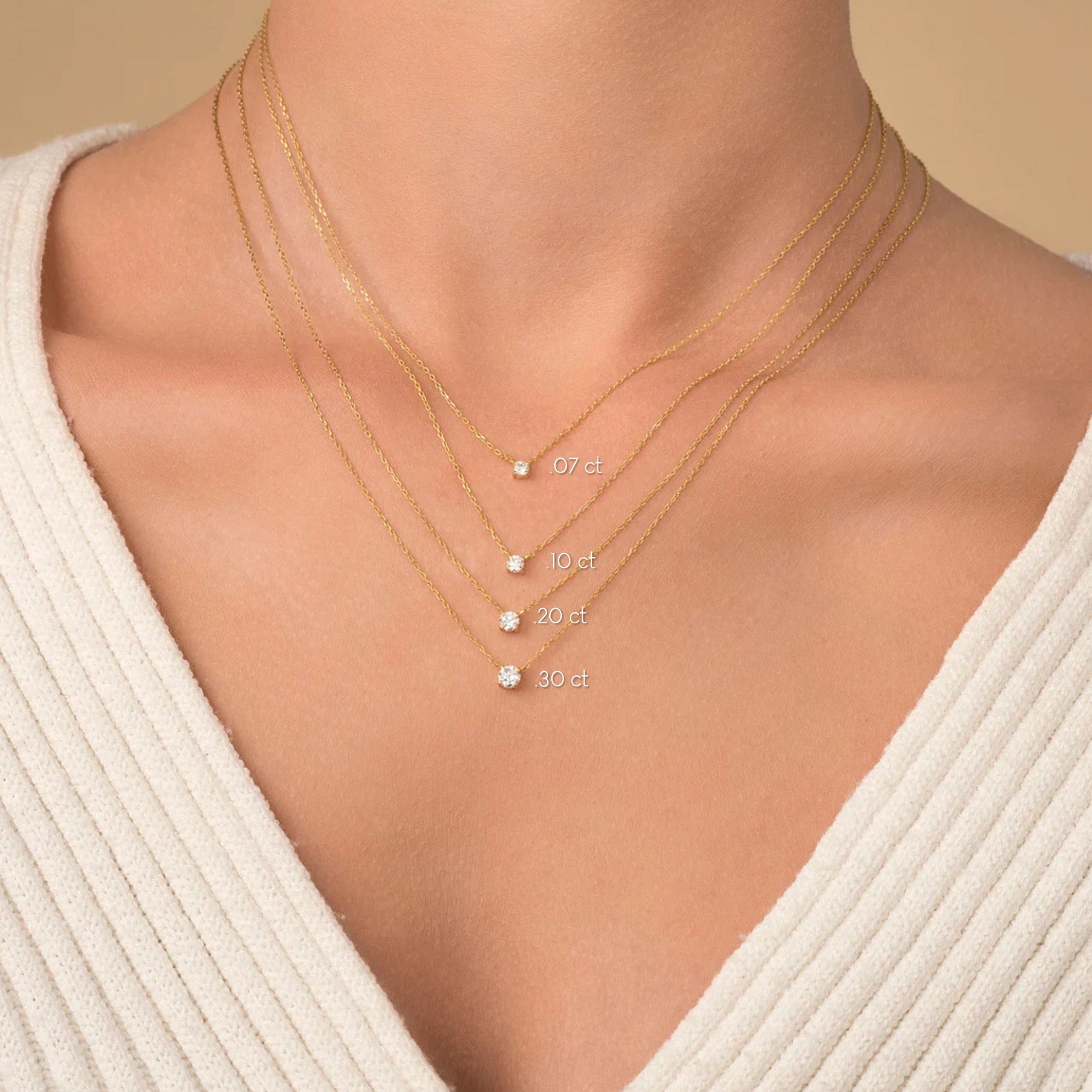 Belem Solitaire Diamond Necklace .07 ct.