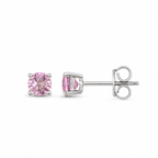 Roberta Round Pink Sapphire Piercings (Two Earrings)