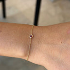 14KG Birthstone Ruby Chain Bracelet (July)