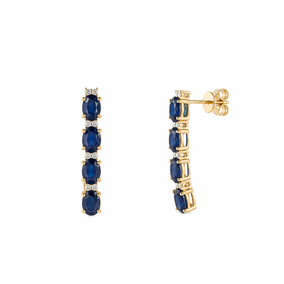 Sabrina Sapphire Diamond Long Earrings