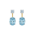 Something Blue Lab Diamond & Aquamarine Jacket Earrings