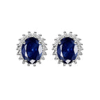 Steely Sapphire Diamond Studs