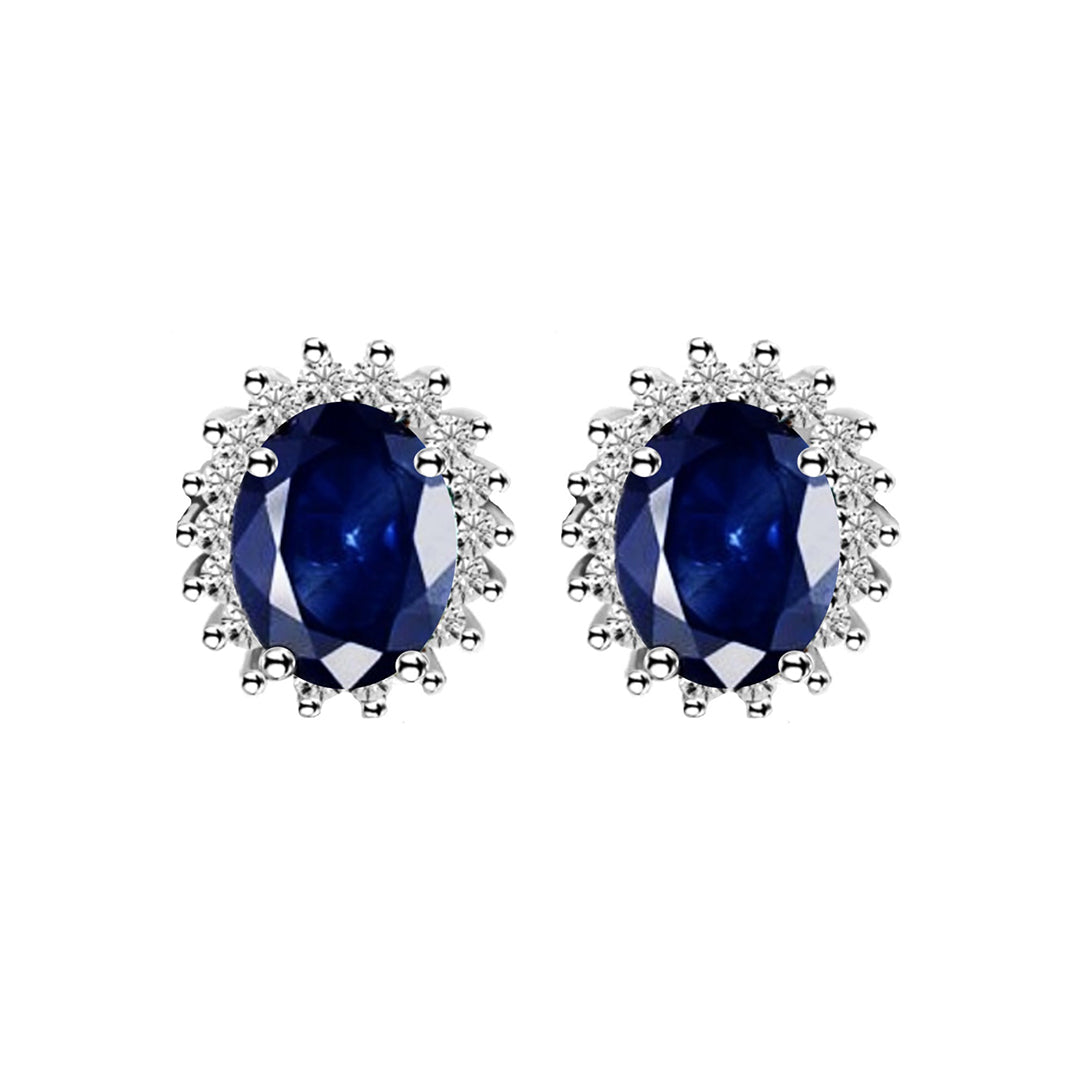 Steely Sapphire Diamond Studs