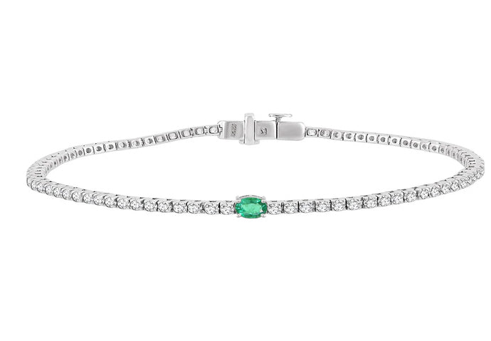 Sylvie Emerald Diamond Tennis Bracelet 3.0 ct