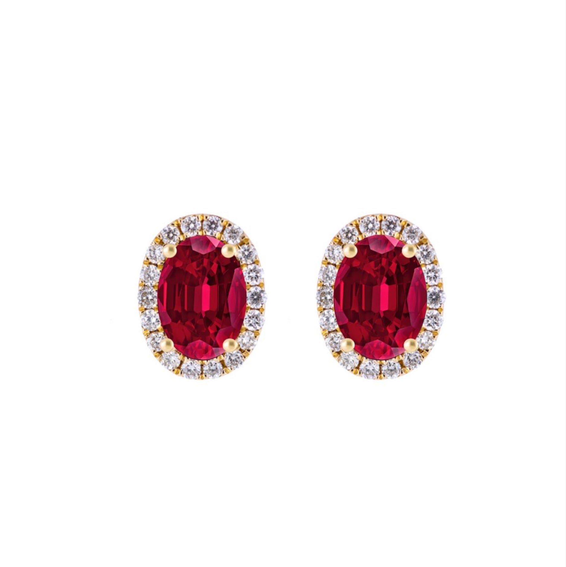 Leah Ruby Diamond Studs