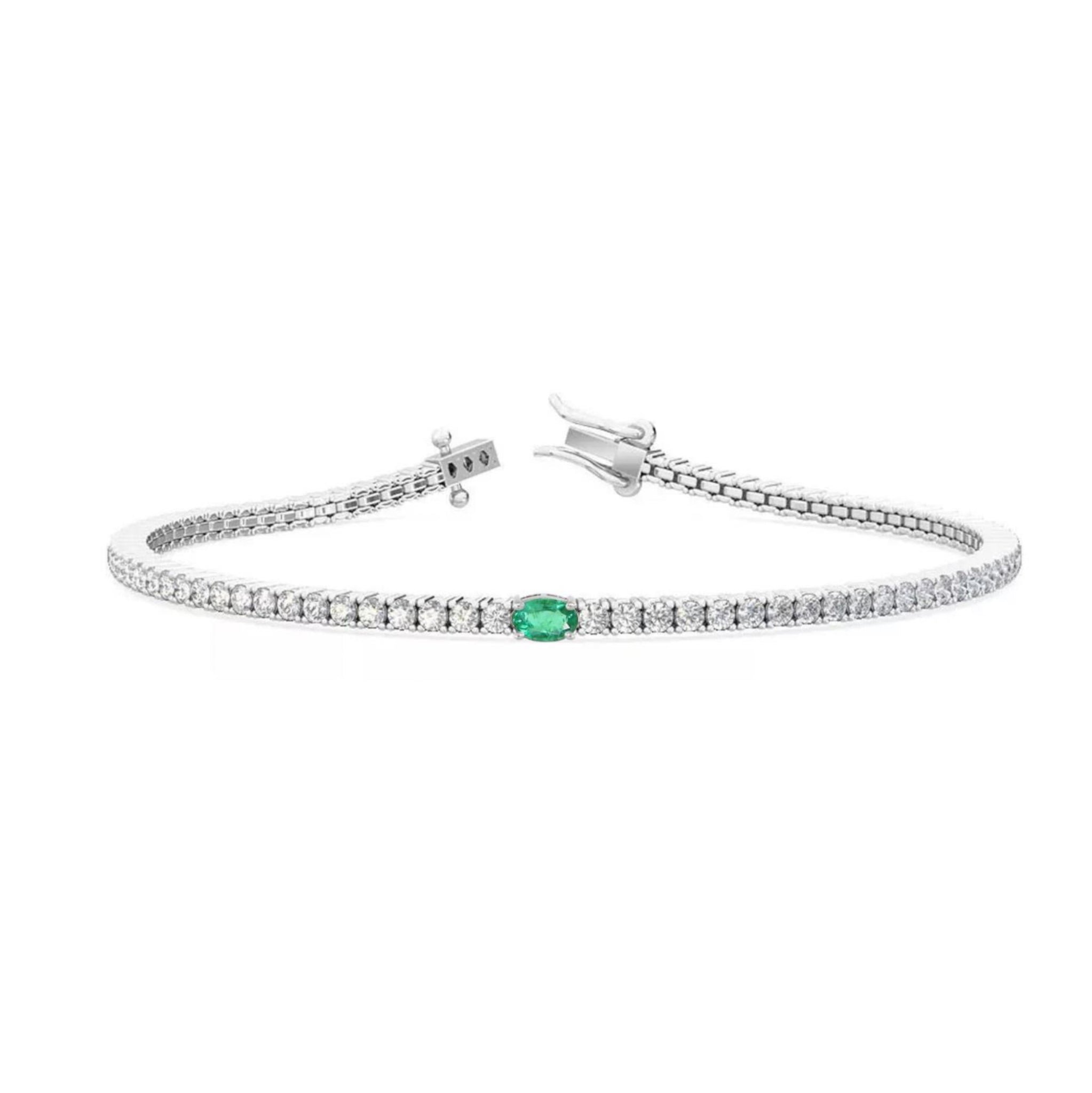 Sylvie Emerald Diamond Tennis Bracelet 3.0 ct
