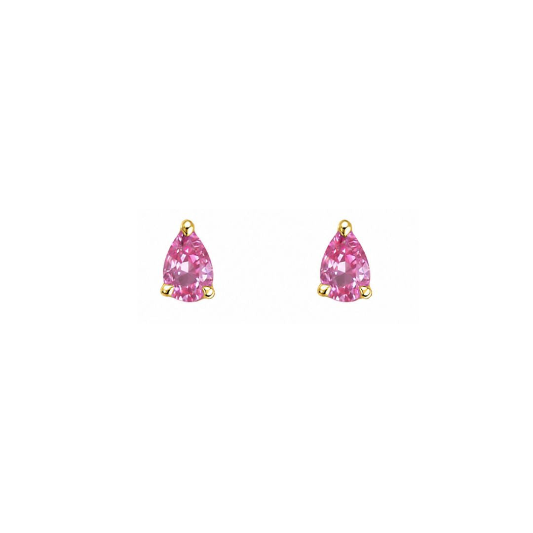 Thania Pear Pink Sapphire Piercings (Two Earrings)