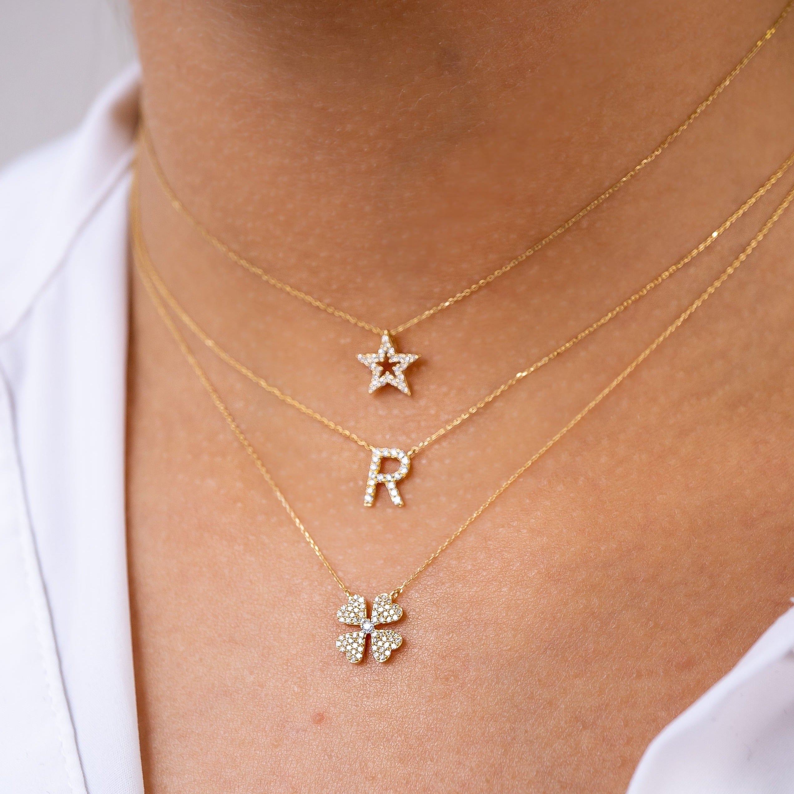 Alphabet Diamond Necklace