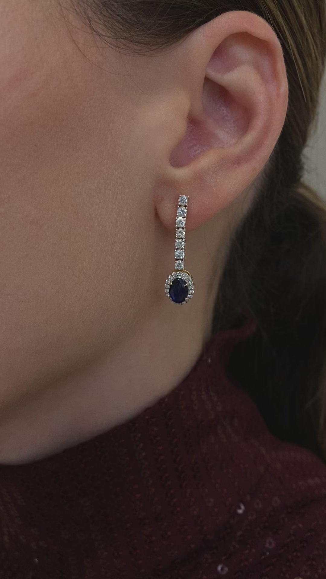 Royal Diamond Sapphire Earrings