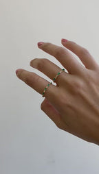 Anillo de diamantes con esmeralda Valeria