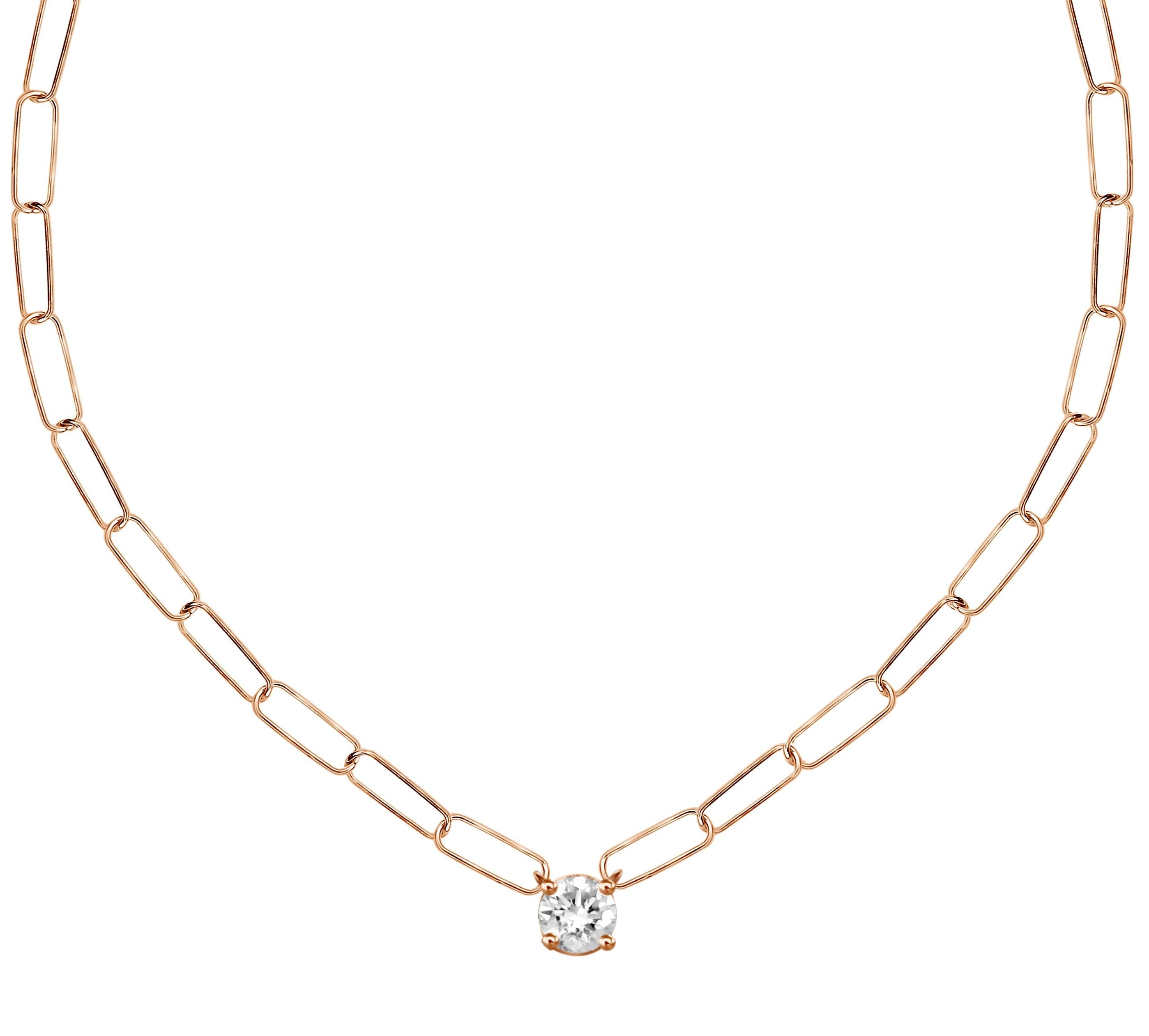 Franchesca Diamond Paper Clip Necklace