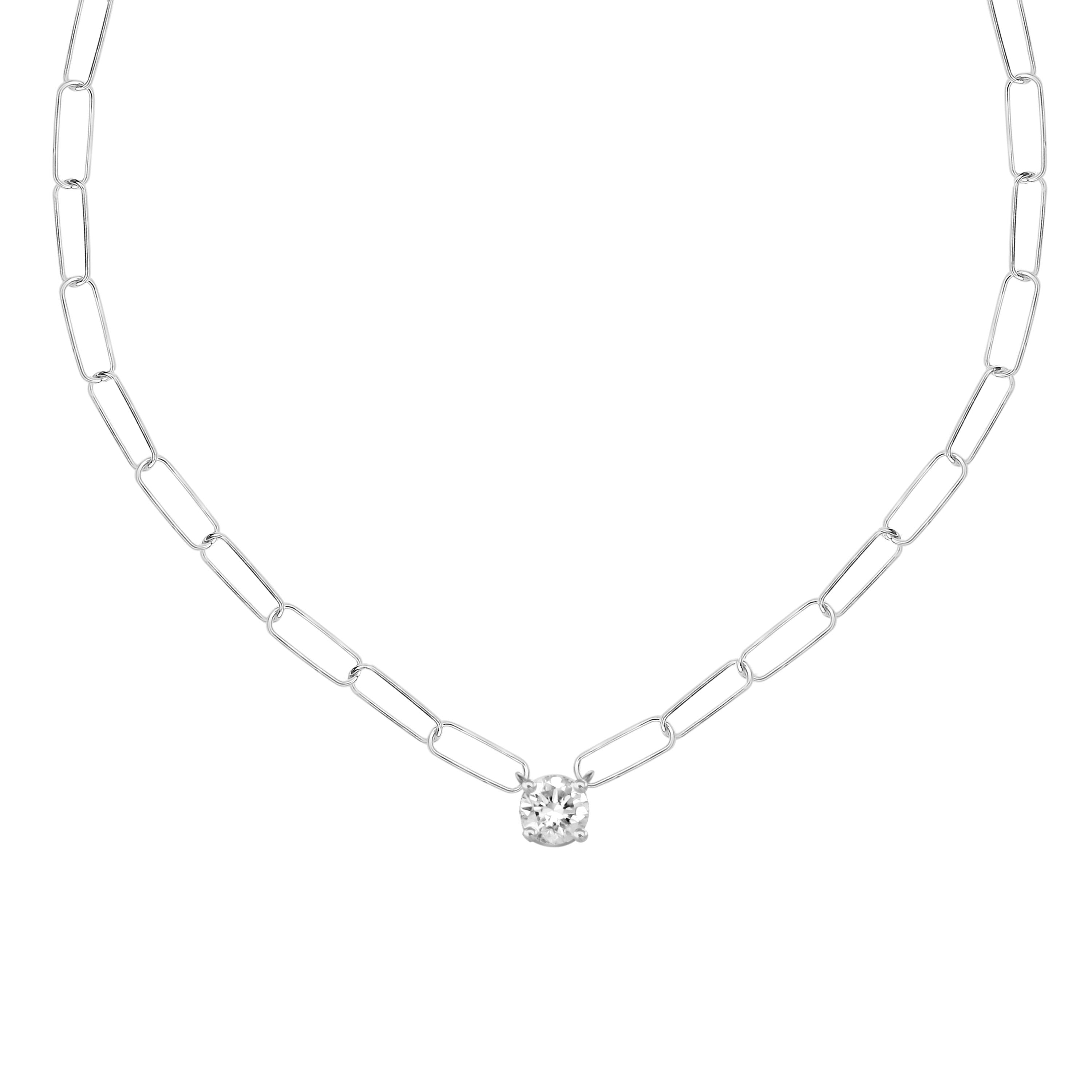 Franchesca Diamond Paper Clip Necklace