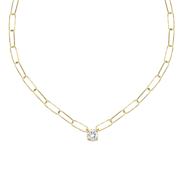 Franchesca Diamond Paper Clip Necklace
