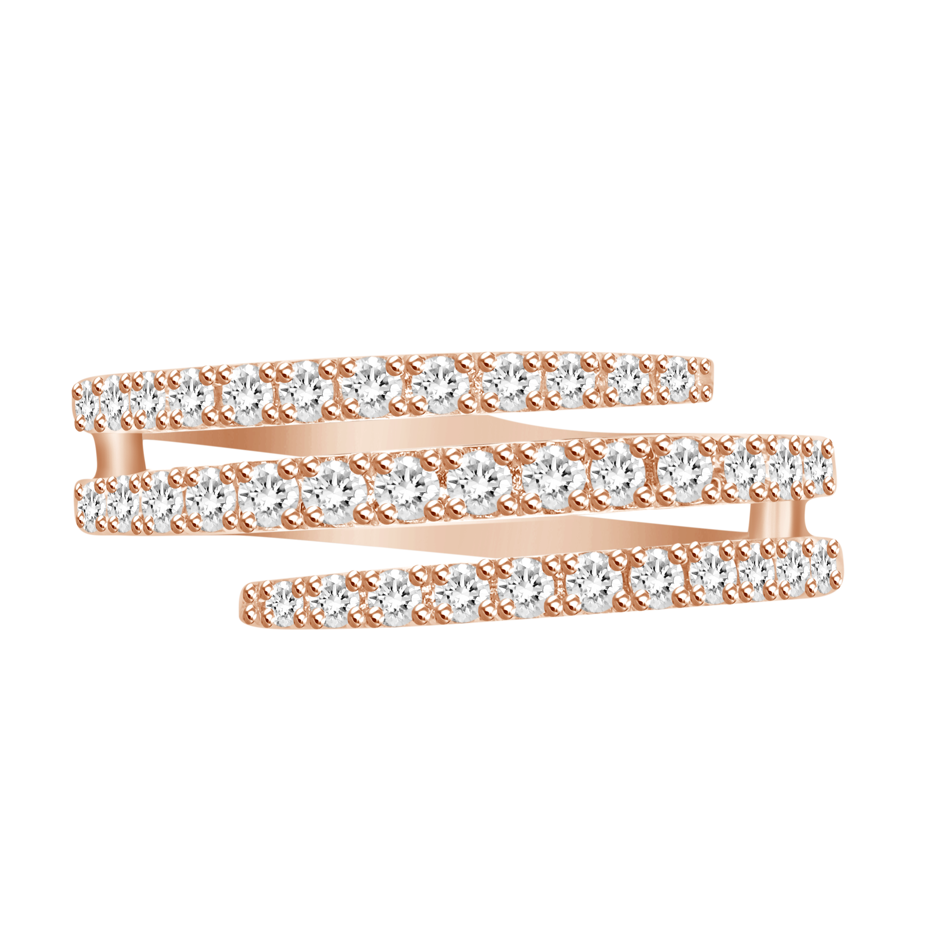 Anillo de diamantes en espiral