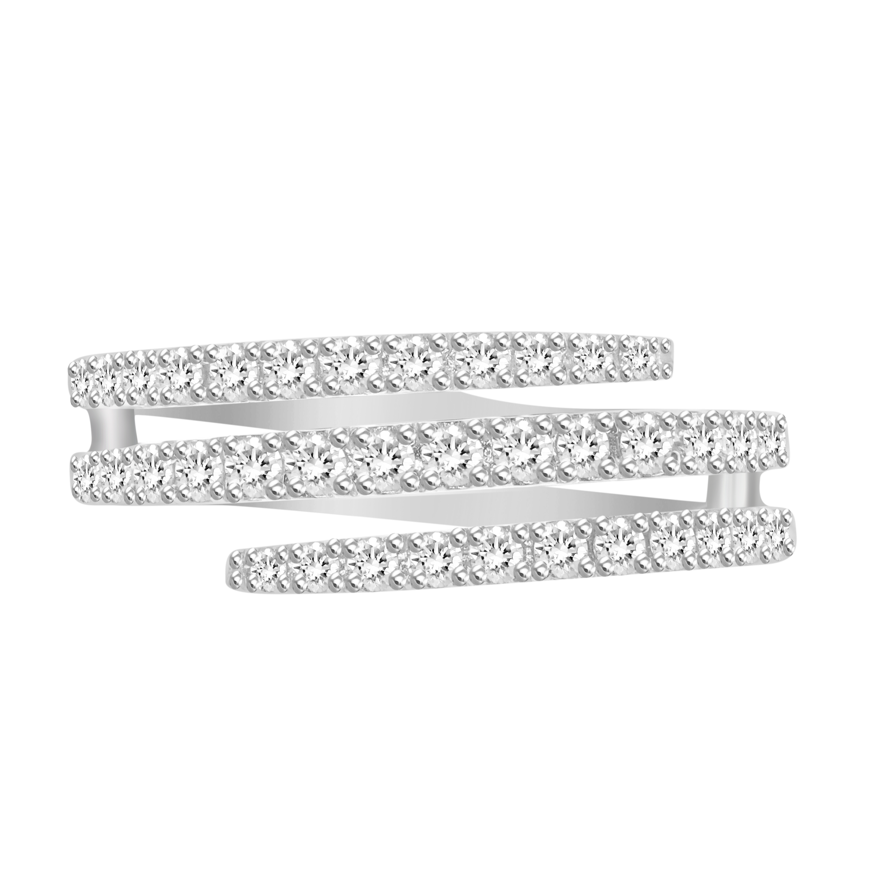 Anillo de diamantes en espiral