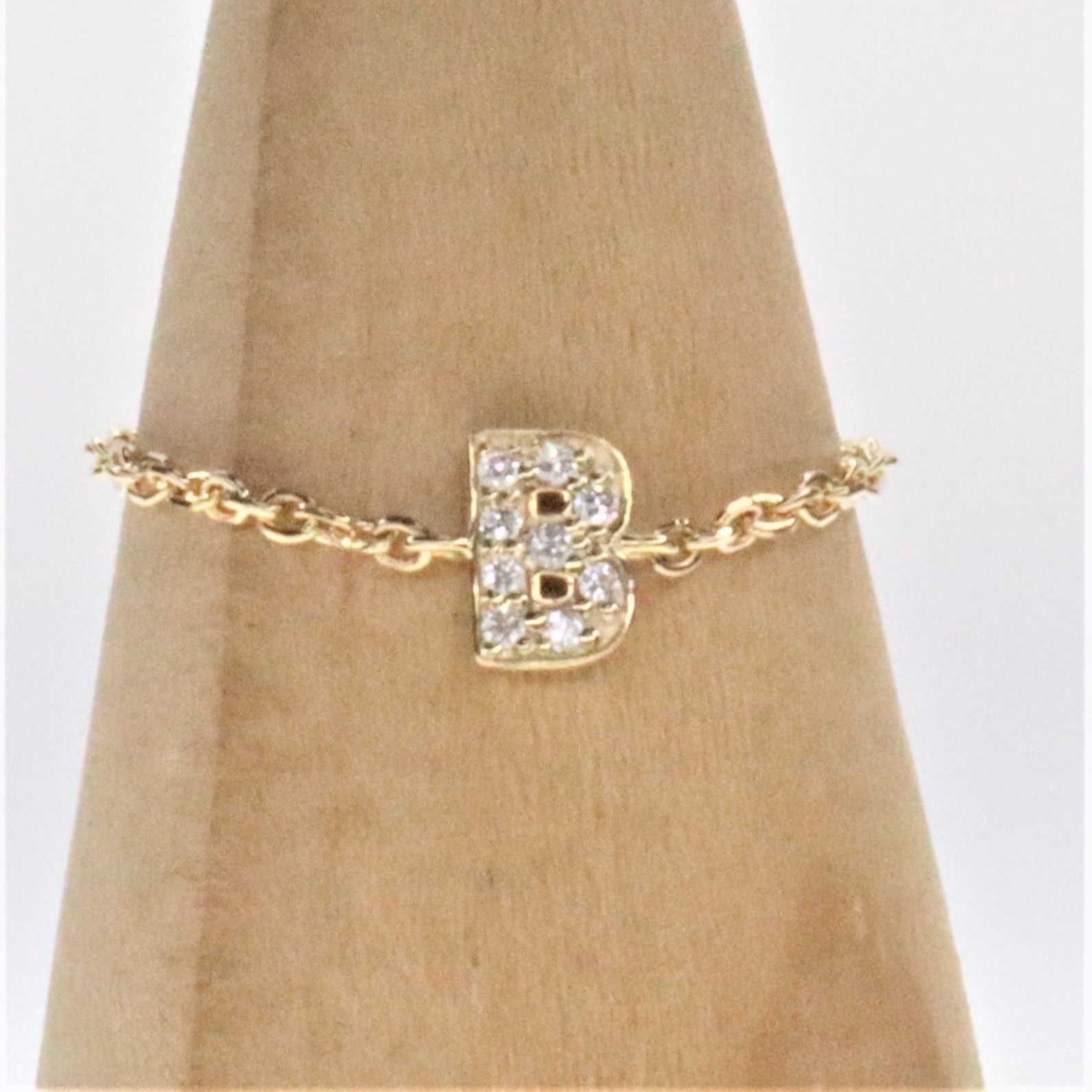 Maria Alphabet Diamond Chain Ring