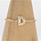 Maria Alphabet Diamond Chain Ring