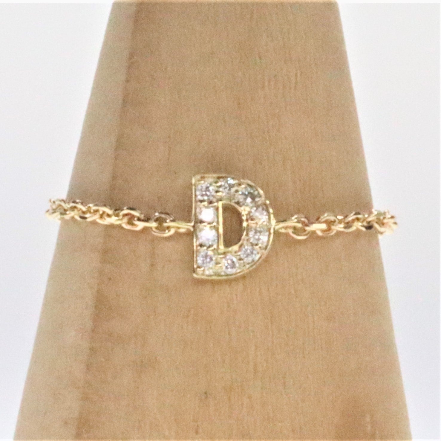 Maria Alphabet Diamond Chain Ring