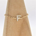Maria Alphabet Diamond Chain Ring