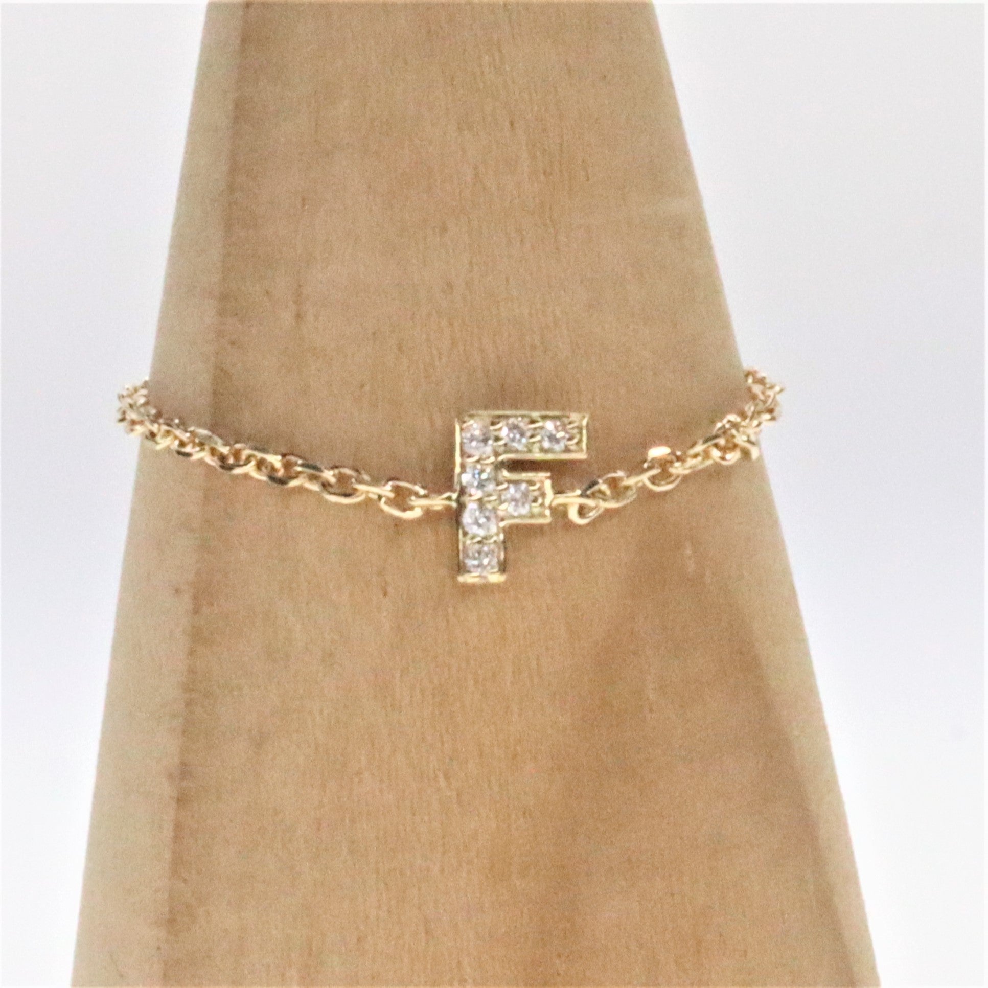 Maria Alphabet Diamond Chain Ring
