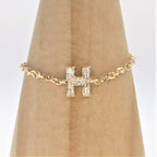 Maria Alphabet Diamond Chain Ring