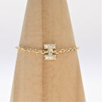 Maria Alphabet Diamond Chain Ring
