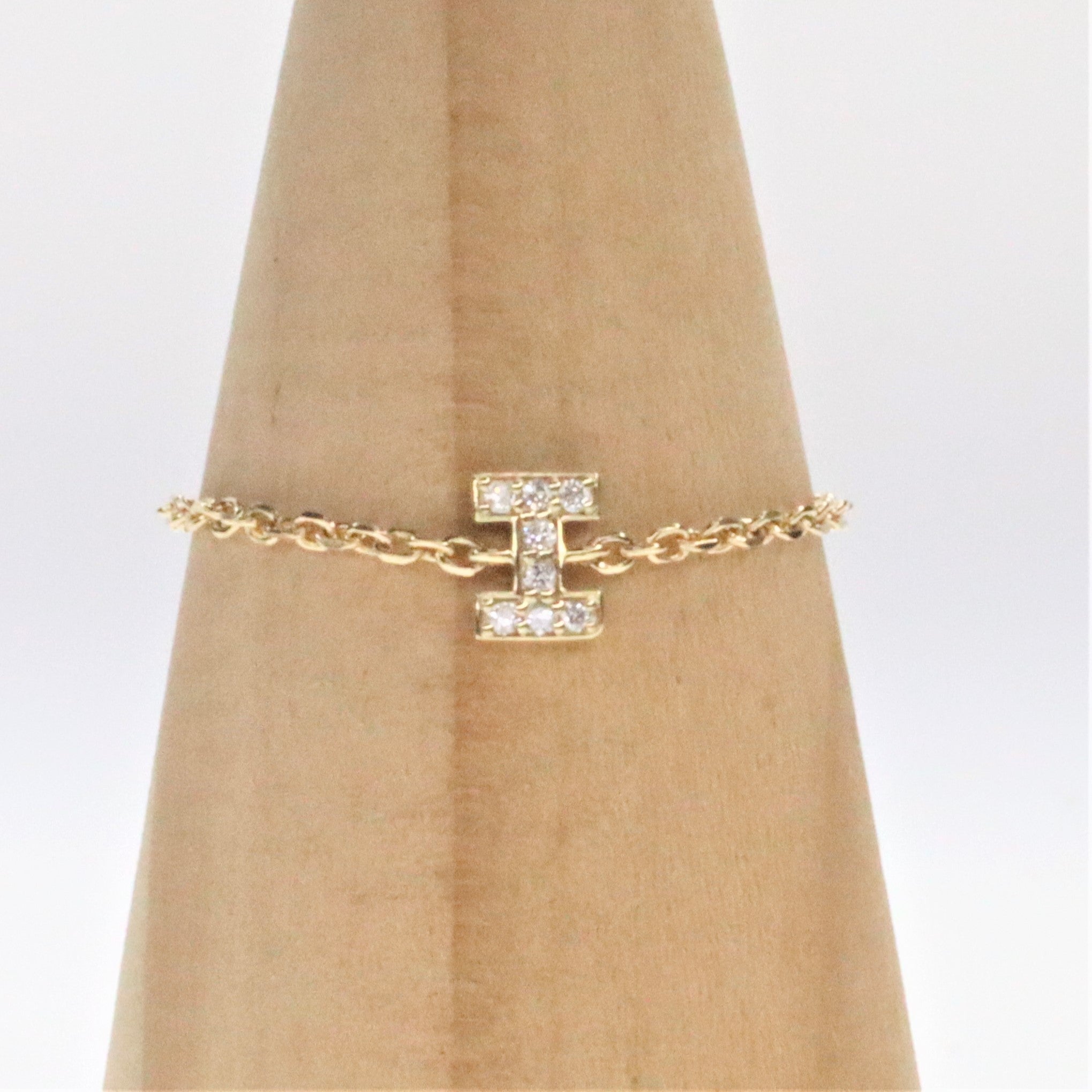 Maria Alphabet Diamond Chain Ring