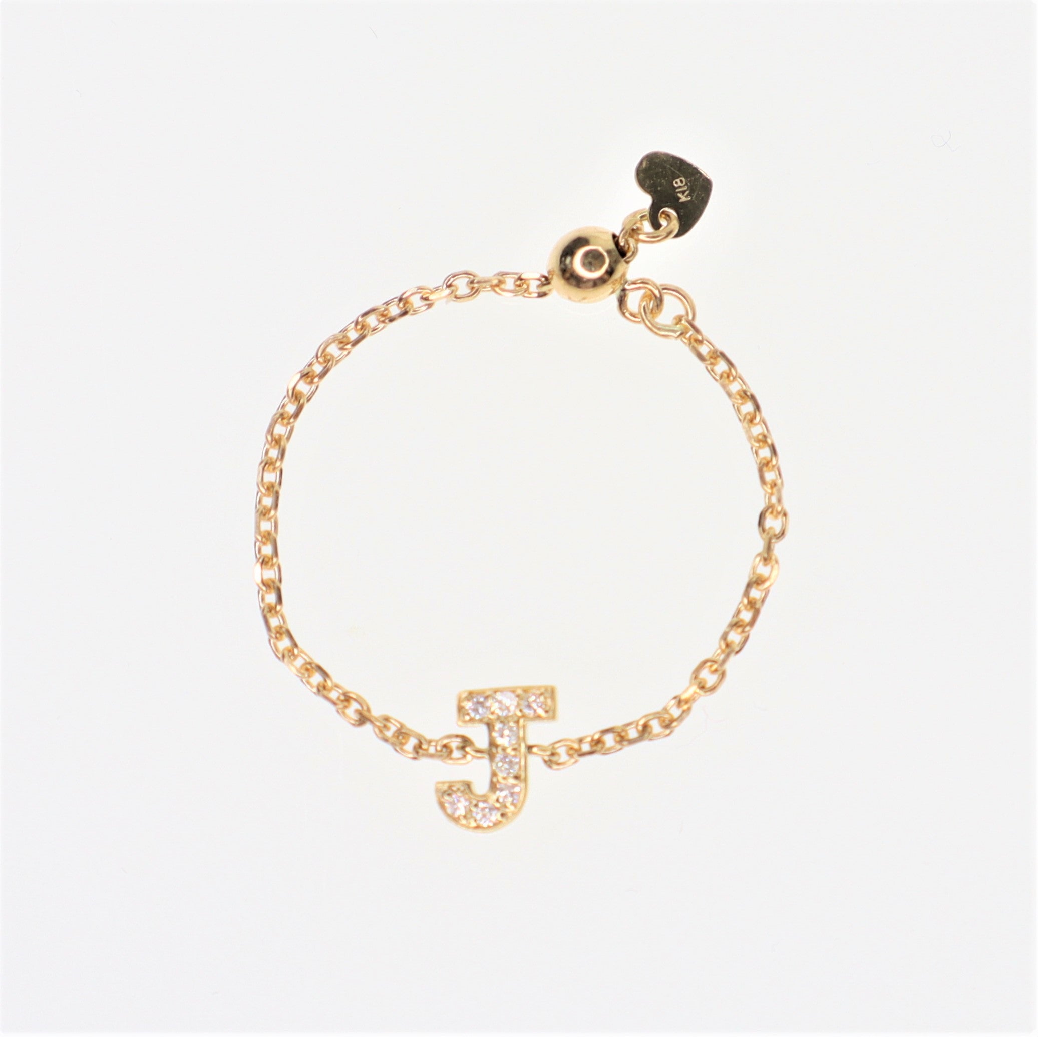 Maria Alphabet Diamond Chain Ring