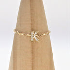 Maria Alphabet Diamond Chain Ring