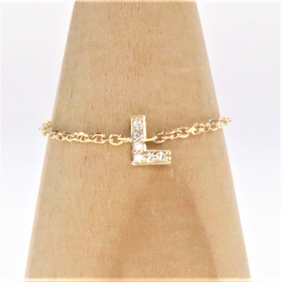 Maria Alphabet Diamond Chain Ring