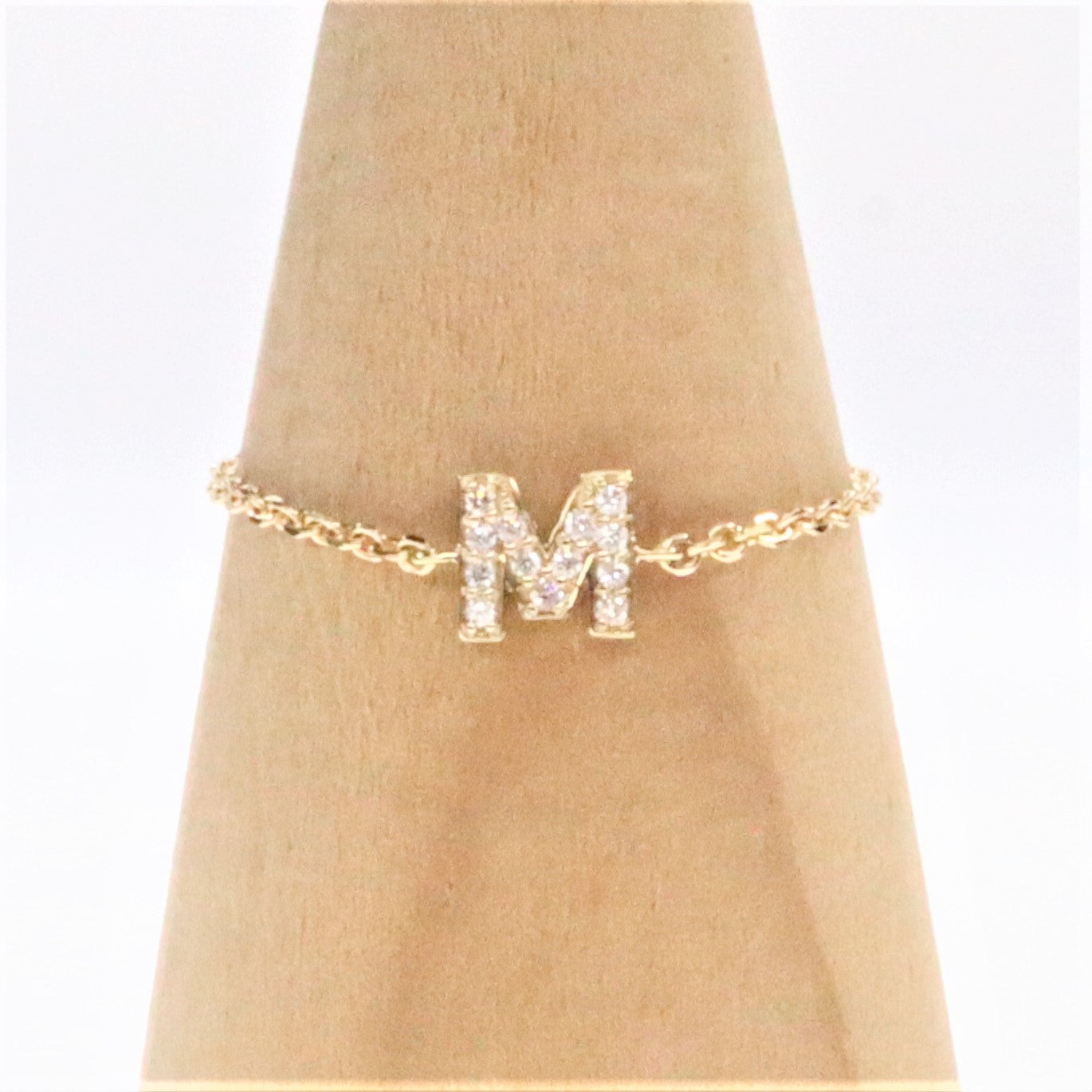 Maria Alphabet Diamond Chain Ring