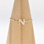 Maria Alphabet Diamond Chain Ring
