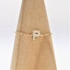 Maria Alphabet Diamond Chain Ring