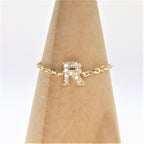 Maria Alphabet Diamond Chain Ring