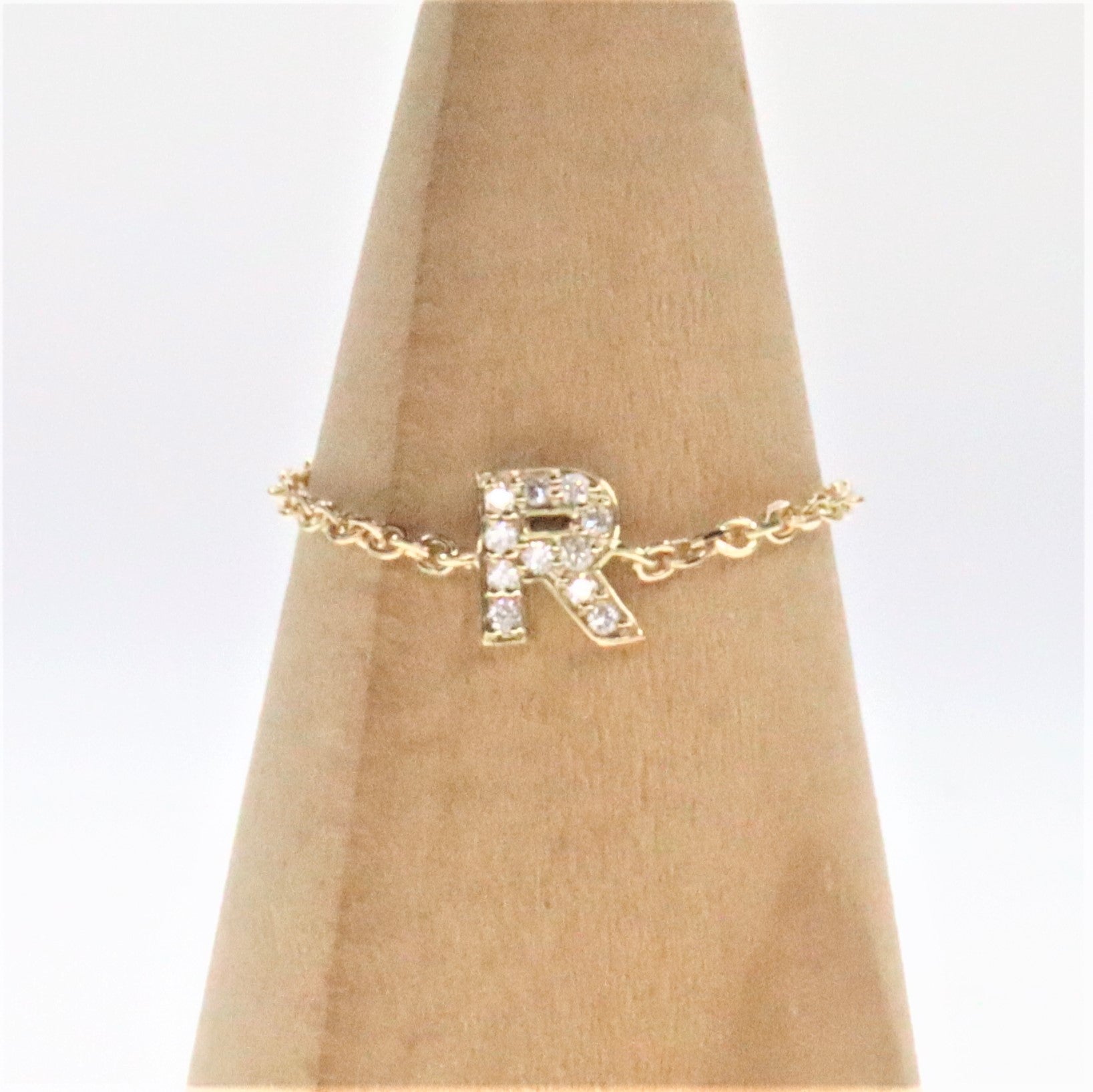 Maria Alphabet Diamond Chain Ring