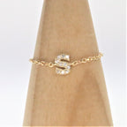 Maria Alphabet Diamond Chain Ring
