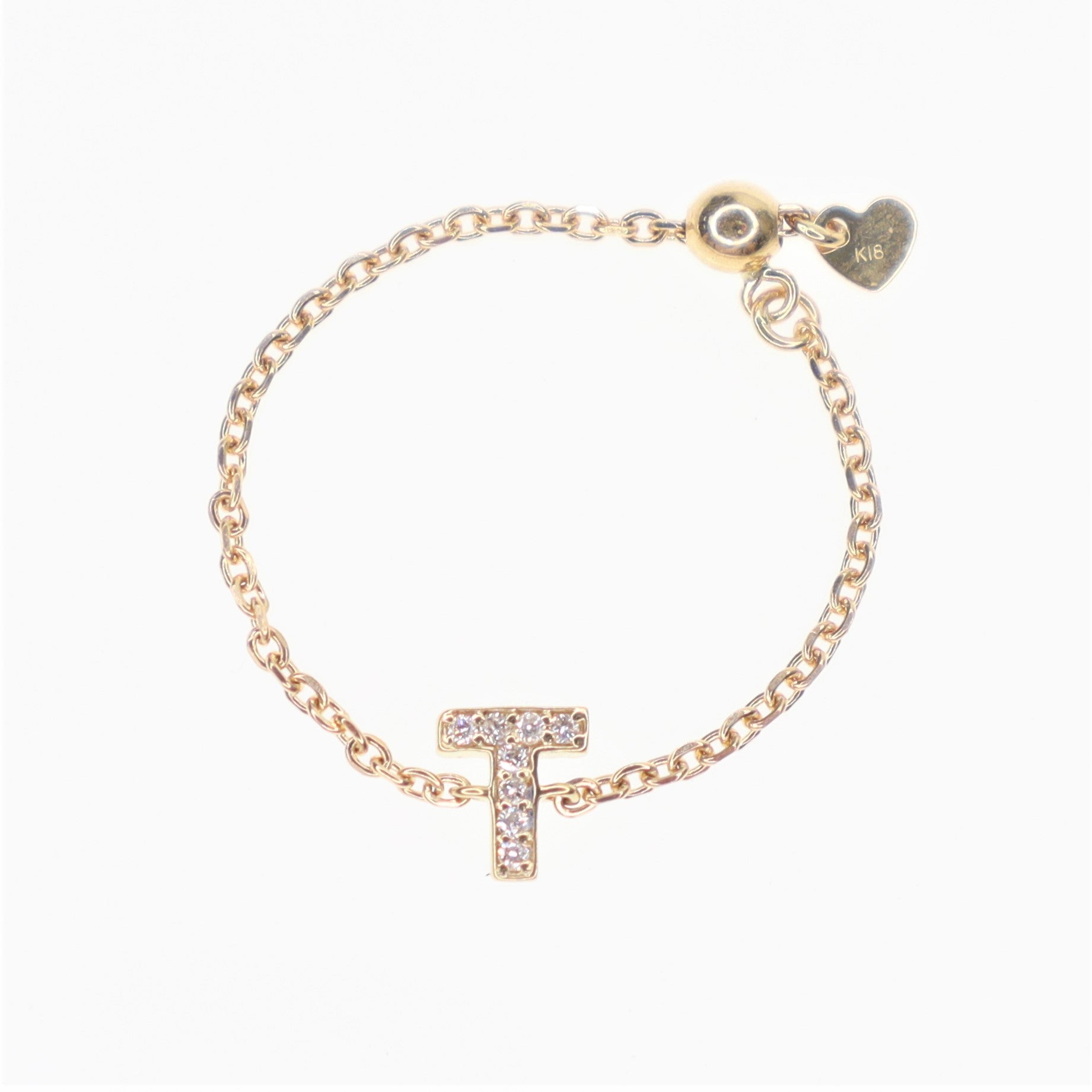 Maria Alphabet Diamond Chain Ring