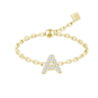 Maria Alphabet Diamond Chain Ring