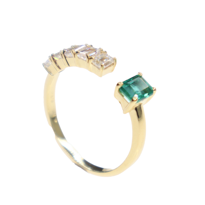 Eugenia Diamond Emerald Ring