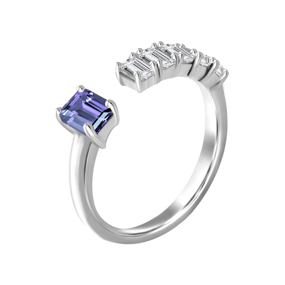 Anahi Blue Sapphire Diamond Ring