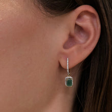 Load image into Gallery viewer, Carlota Emerald Diamond Earrings
